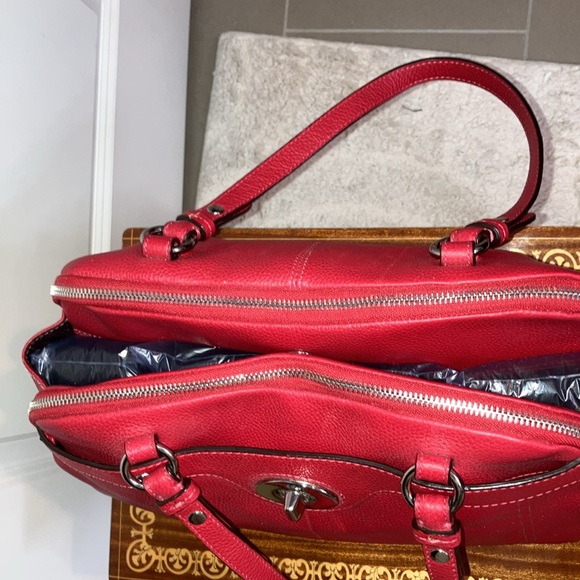 RARE RED COACH SATCHEL BAG large - Picture 6 of 13